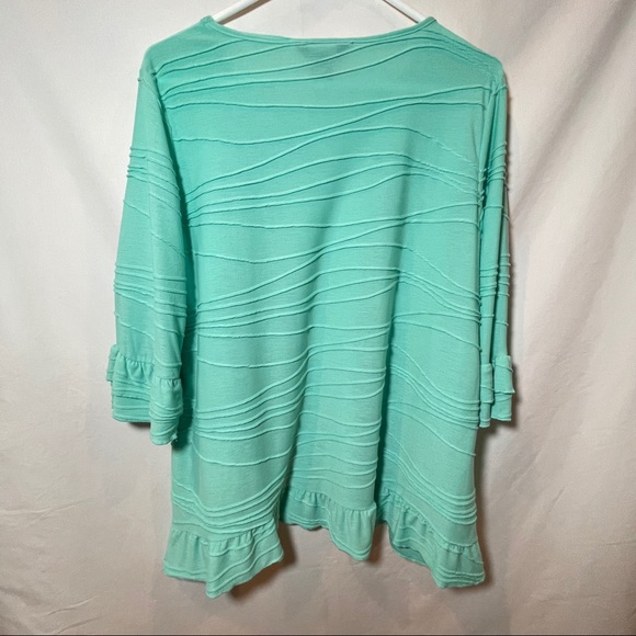 NWT Multiples Mint Green/Blue 3/4 sleeve P Large - Picture 6 of 6
